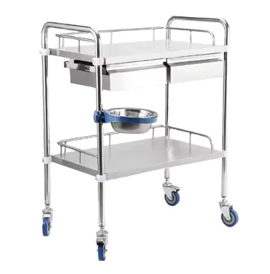 2026 Factory Supply High Quality Hospital Clinic Stainless Steel Medical Trolley Anesthesiologist Cart 300 lb Load