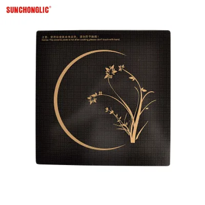Sunchonglic Induction Cooker Glass Plate 27*27cm Black Glass Plates Set High Quality  Glass Plates