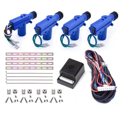Factory Hotsale South America DC 12V Universal Car Remote Central Power Door Locking 4 Doors Car Central Lock System Blue Color