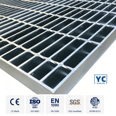 Copper Processing Plant Anti Slip Electrolysis Walkway and Custom Acid Trench Built With Galvanized Steel Bar Grating