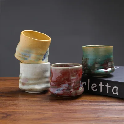 Japanese Style Cup Without Handle Vintage Matt Ceramic Tea Cup  Handmade Porcelain Ceramic Coffee Cup Espresso Mug