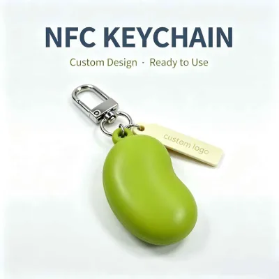 Custom Shape NFC Keychain Soft Touch Programmable NFC Rubber Keychain for Event Giveaway Logo NFC Keychain Custom