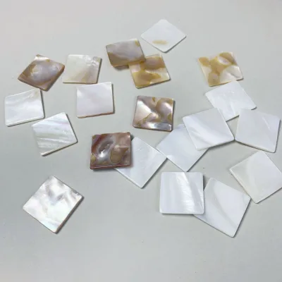 Natural White Mother of Pearl Shell Slices 20mm Polished MOP Mosaic Tiles for Jewelry Making, DIY Crafts Inlay Wall Art