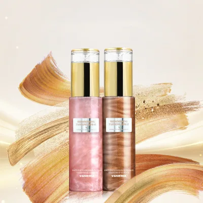 OEM/ODM Body Glitter Tanning Spray Bronzer Body Highlighter 2 Color Glitter Spray for Body Tanning