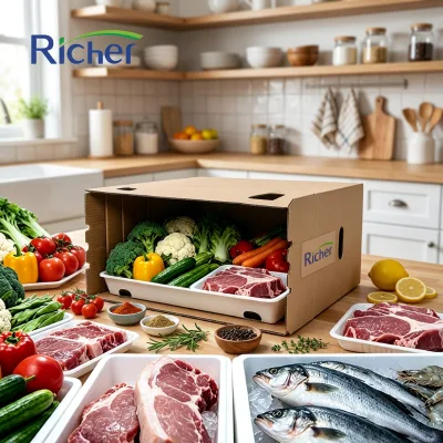 Waterproof Corrugated Carton for Fresh Fruit Vegetable Farm Delivery Cold Chain Wax Dipped Packaging High Compression Strength