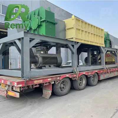 Electric Driven Two Shaft Shredder for Crushing Wood Waste, Foam, and Hard Plastic Components