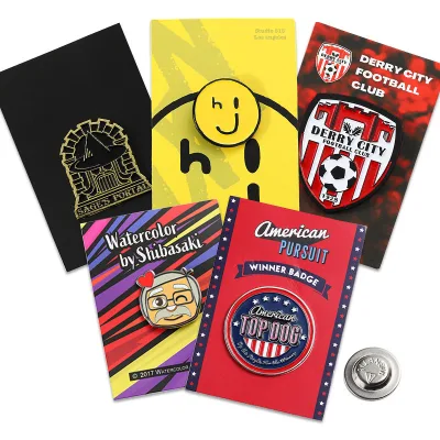 Custom Pin Badges Magnetic Metal Zinc Alloy Fashion Clothes Hat Enamel Pins 2d 3D Soccer Anime Lapel Pin with Card