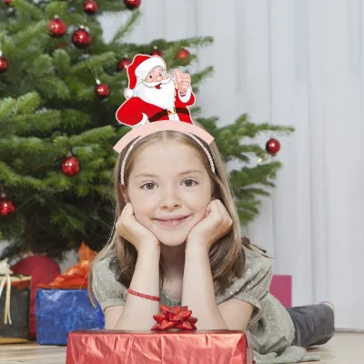 New Christmas Decorations Hair Bands Photo Booth Props for Christmas Parties with Snowmen and Trees Hair Accessories