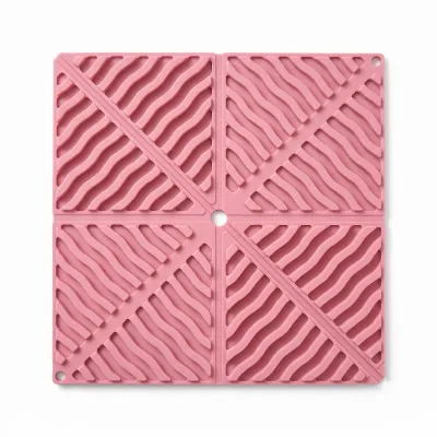Pink Silicone Trivets Mats Square Pot Holder Trivet Mat for Hot Pan and Pot Hot Pads Counter Mat Heat Resistant Tablemat
