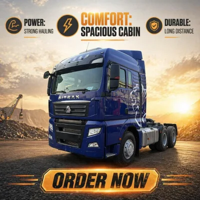 Sinotruk Sitrak C7H 6x4 Tractor Truck 80 Ton Towing Vehicle