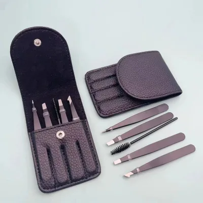 Precision Stainless Steel Eyebrow & Eyelash Tweezers 96 Clip Set with Pointed Tip Makeup Tools