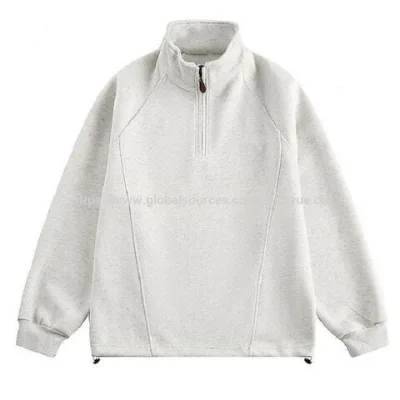 Men's and women's standing collar with plush loose spring and autumn tops, couple zipper hoodie