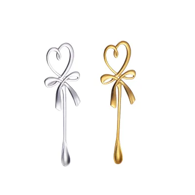 Creative Bow Design Stainless Steel Mini Coffee Stirring Spoon Drink Mixing Spoon