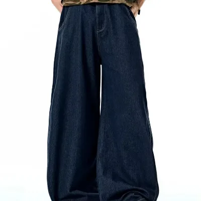 Low Price Wholesale Brand New High Quality Wide Leg Washed Denim Pants for Relaxed Street Fashion