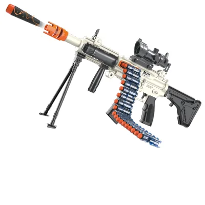 KIKI NEW M416 Electric Submachine Airsoft Gun,Toy Blaster With 30 Foam Darts and 15 Foam Clips,Outdoor Shooting Game Toys 6-12