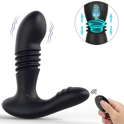 Retractable Thrusting Double Vibration Male Female Adult Masturbation Prostate Massager G-spot Massage Anal Plug Adult Toy