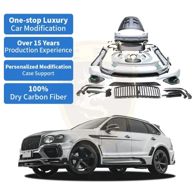 MSY Style Front Bumper Grille Assembly Rear Spoiler Side Skirts Fender Flares Wide Body Kits for Bentley Bentayga Bodykit