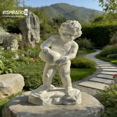 Precast Stone Discus Thrower for Sports Club Award Display Cast Stone European Figure Statue Man-made Stone Villa Sculpture