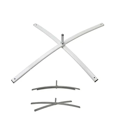 Wholesale Economic Stocking Simple X Cross Base with Rotor Beach Flying Portable Flag Pole Grey Cross Base