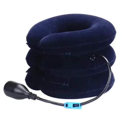 Home Use Instant Neck Pain Relief Support Inflatable Adjustable Cervical Neck Traction Device U-Shaped Three Layers Neck Pillow