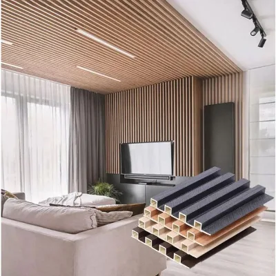 Modern Design Sunhouse Easy to Install Mosisture Resistance Interior Decoration Wpc Fluted Wall Panel