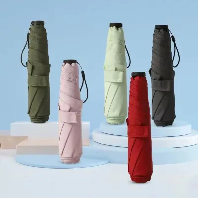 Ultra-Light Folding Sunny Rainy Use Umbrella with Superlight Pongee Fabric Carbon Fiberglass Frame Classic Design