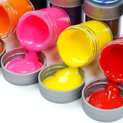 1 Pcs Free Sample Non Toxic 12Pcs 15ml Washable Tempera Acrylic Paint Set for Kids with Canvas Paper & Glass