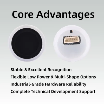 S80R Round Capacitive Semiconductor Fingerprint Sensor Module 50 Templates 6μA Standby Touch Wake up for Mini Biometric Device