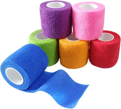 Bulk Wholesale Medical Supply Non Woven Easy Tear Self Adhesive Vet Wrap Adhesive Elastic Cohesive Bandage