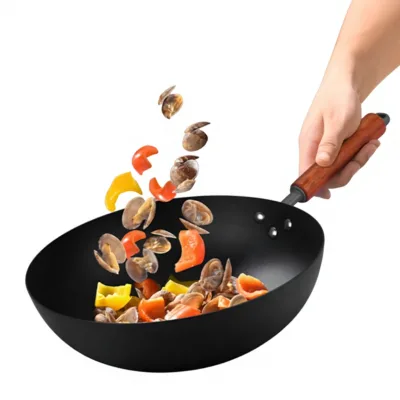 Factory-direct Supply Titanium Wok zero Coating Pre-seasoned Rust-resistant Multi-functional Sterilized Composite Multi-layer