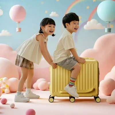 BCHXC 01 Durable Fashionable Travel Luggage Multifunction Cartoon 20-Inch Children's Ride Suitcase 6 Spinner Wheels Carry-On