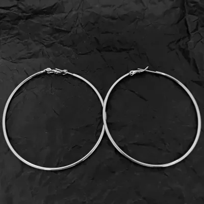 Girls Minimalist Geometric Big Hoop Earrings Brass Copper Boucle D'oreille Fashion Hoop Earings