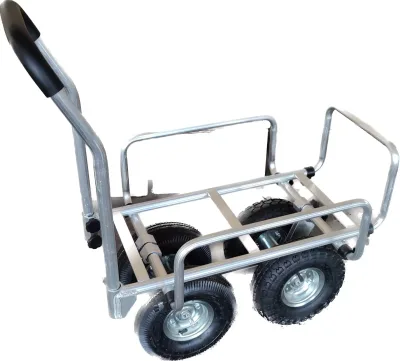 Heavy Duty Hand Truck and Tool Cart with Handle Aluminum Carts with 4 Wheels Folding Trolley Cart