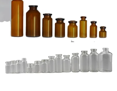 Wholesale Empty 3ml 5ml 7ml 10ml 15ml 30ml Mini Glass Vials High Quality Clear Amber Sterile Custom Round Tubular Glass Vials