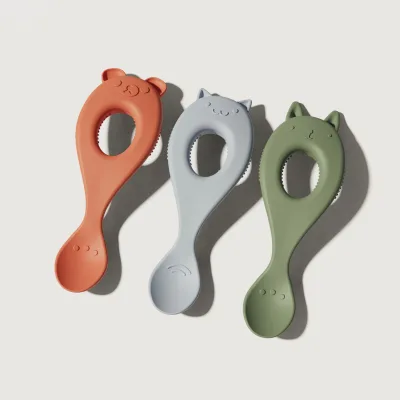 Baby Feeding First Stage Silicone Baby Training Spoons, Baby Led Weaning Spoon for Kids