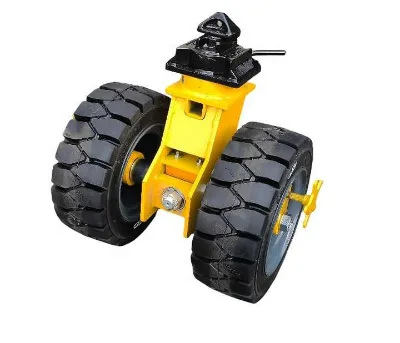 10 Ton Heavy Duty ISO Shipping Container Caster Wheels 22in Hydraulic Lifting System with Solid Rubber Tyre