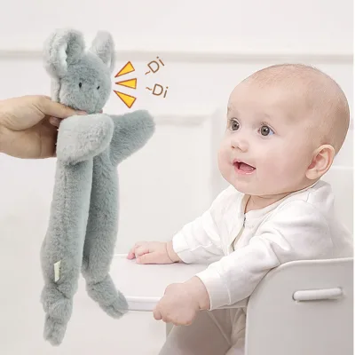 Wholesale Customized Cute Lovey Organic Safe Baby Comfortable Blanket With Rattle Comforter Toy