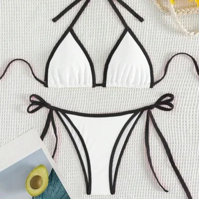 2026 New Sexy Split Women's Bikini Swimsuit 2 Piece Set Spandex/Polyester Highly Elastic Durable