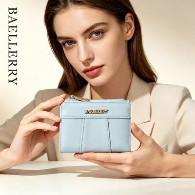New Women's Wallet Ins Style Student Fashion Patchwork PU Multi-function Card Holder Card Bag Zipper Coin Purse Breathable