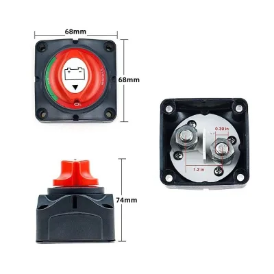 200A Heavy Duty Auto Battery Disconnect Switch 12V 24V Marine Battery Plastic Bearing Mass Switch Cut On/Off for Car Boat
