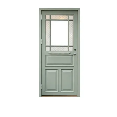 Outdoor Courtyard Postmodern Black Wrought Iron Door with Sidelights and Transom Back Yard Glass Gate for Villa