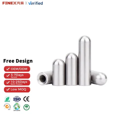 NINDEJIN 304-Y120.2 304 Stainless Steel Internal Thread Head Cylindrical Dowel Pin Bright Finish Perforated Positioning Pin