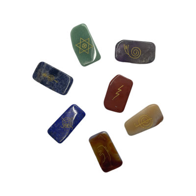 natural jade mini size rectangle shaped dalmation jasper thumb 7 chakra labradorite worry stones