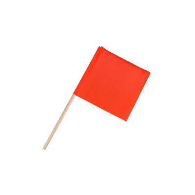 Vinyl Fluorescent Orange Safety Traffic Sign & Safety 12" Mesh Hand Flag with 24" Wood Staff