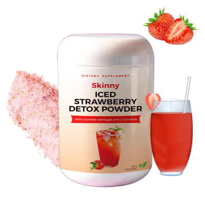 Private Label Healthy Weight Management Skinny Iced L-Carnitine Strawberry Lemonade Detox Cleanse Powder