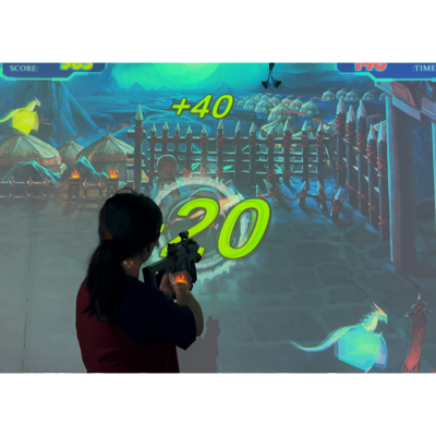 . Interactive 3d video wall game Interactive projection Wall Game ball hitting game software kids soft playground equipment