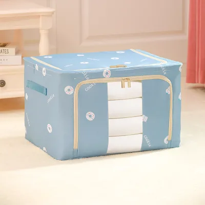 New Big Cube Fabric Storage Boxes for Cloths Home Bedroom Closet Steel Frame Storage Box Bag
