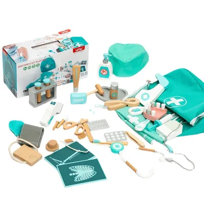 Children's Doctor Play Games Wooden Luxury Medical Toy Sets Educational Medical Equipment Toys
