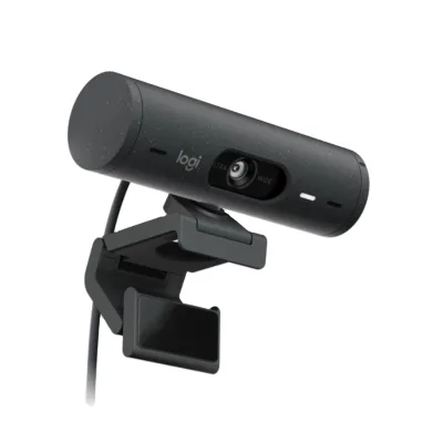 Logitech Brio 500 1080p Webcam RightLight 4 Auto Framing Show Mode Noise Reducing Mic for Hybrid Work