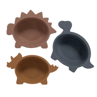 Food Grade Silicone Tableware Cute Animal Dinosaur BPA FREE Silicone Bowl Baby Bowls Forr Kids Children Tableware Set